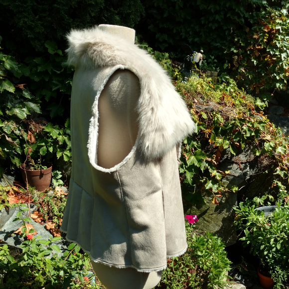 NIC+ZOE cream faux shearling/fur vest - Picture 5 of 8
